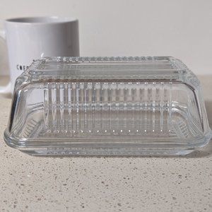Glass butter dish